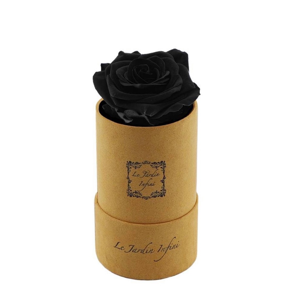Le Jardin Infini Black Preserved Rose. Gold suede box. Great gift! It’s real!